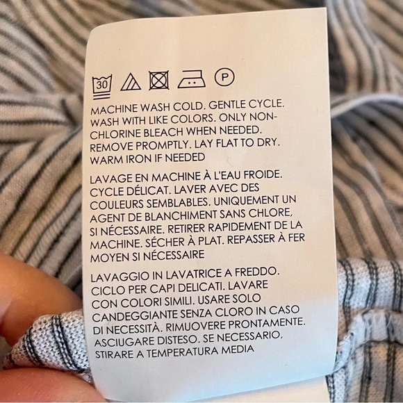 NWOT Club Monaco 100% Linen Knit Long Sleeve Tee Striped - Picture 7 of 11